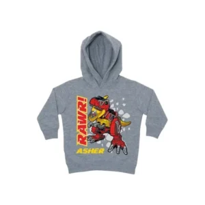 Personalized Power Rangers Dino Charge T-Rex Toddler Boys' Grey Toddler Hoodie