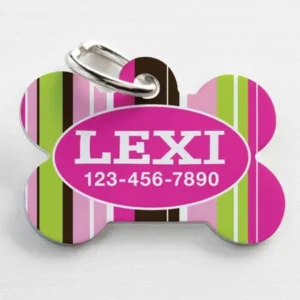 Personalized Pet Tag, Stripes Female