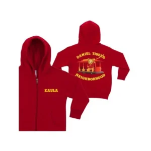 Personalized Daniel Tiger's Neighborhood Toddlers' Red Zip-Up Hoodie