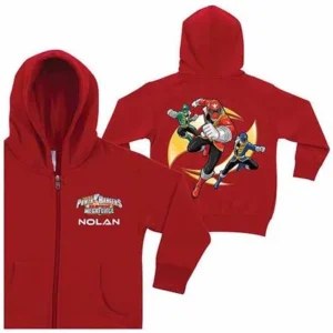 Personalized Power Rangers Super Megaforce Little Boys' Red Zip-Up Hoodie