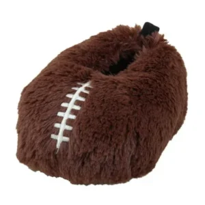 Childrens Place Toddler Boys Plush Brown Football Slippers House Shoes