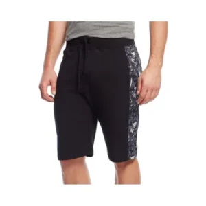 Univibe Mens Floral Mesh Panel Athletic Sweat Shorts blk 2XL