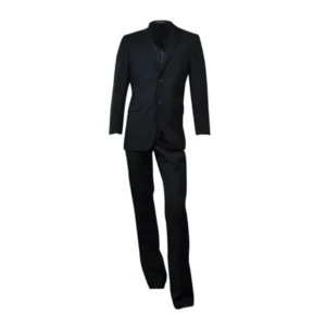 Jones New York Men's 24/7 Solid Herringbone Athletic Fit Suit (Black, 40L x 32)