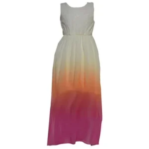 Little Girls Ivory Fuchsia Orange Ombre Style Sleeveless Easter Dress 4