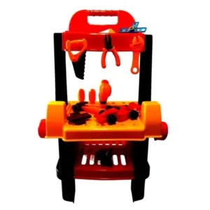 Boys 2-in-1 Rolling Cart & Workbench Children's Kid's Pretend Play Toy Work Shop