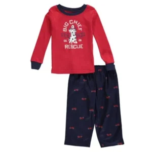 Carters Boys Red & Blue Big Chief Dalmatian Sleepwear Firefighter Pajama Set