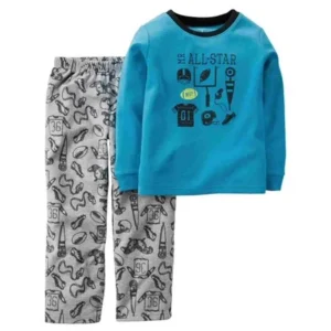 Carters Boys Blue & Gray Fleece Football Sleepwear Mr. All-Star Pajama Set