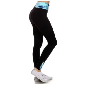 Enimay Women's Athletic High Waste Yoga Leggings Sport Gym Tights Spandex Gym Blue size L