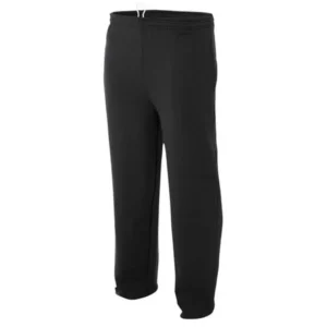 A4 Apparel NB6193 Big Boys Tech Fleece Elastic Pants - Black - Small