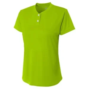 Apparel NG3143 Big Girls Two-Button Wicking Henley Shirt - Lime - X-Large