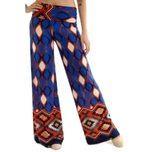 Uptown Apparel Womens Fold Over Waist Wide Leg Pants, Good for tall, curvy women - Available in S-L - MADE IN USA