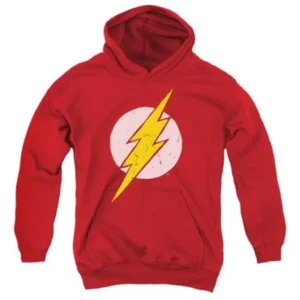 Trevco Jla-Rough Flash Youth Pull-Over Hoodie, Red - Small