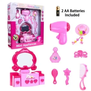 pretend makeup for girls, little girls makeup set, kids makeup kit including vanity with light and music, hair stylist salon pretend play set