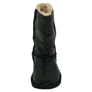 Girls Black Sueded Sequin Fur Fashion Boots Toddler Little Girl 5-4