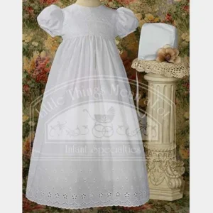 Baby Girls White Bonnet Lace Border Christening Dress Outfit 3M-12M