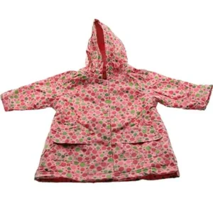 Girls Cute Pink Polka Dot Unlined Raincoat 4/5