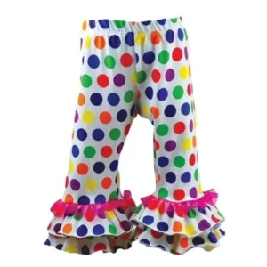 Little Girls Multi Color Polka Dotted Ruffle Leggings 3T