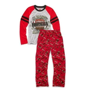 Hanes Boys' Sleepwear 2-Piece Set, JV All-Star Print