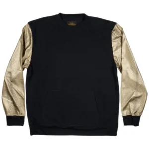 Bleecker & Mercer Snakeskin Sweatshirt Crewneck Plus Size Mens Black/Gold