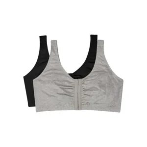 Womens Comfort Front Close Sports Bra, 2 Pack, Style 96014PK