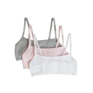 Fruit of the Loom Girls Spaghetti Strap Sport Bra, 3-Pack, Sizes 4-18