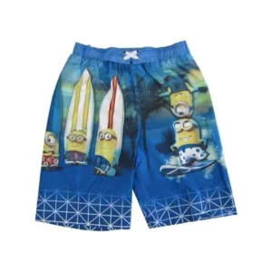 Big Boys Sky Blue Surfin Cartoon Character Swimwear Shorts 8-10