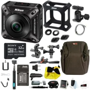 Nikon KeyMission 360 Wi-Fi 4K Action Camera w/ 32GB SD Card & Bike Accessory Kit