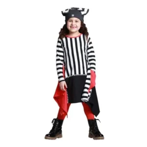 KidCuteTure Girls Poppy Red Striped Lindsay Fall Designer Dress 7-14