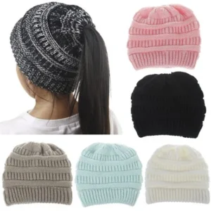 WomailÂ® Fashion Baby Children Cap Solid Warm Winter Hats Knitted Wool Hemming