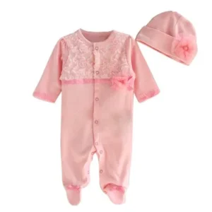 Newborn Infant Baby Girls Cap Hat+Romper Bodysuit Playsuit Clothing Set Outfit 9