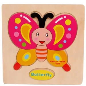 Wooden Butterfly Puzzle Educational Developmental Baby Kids Training Toy