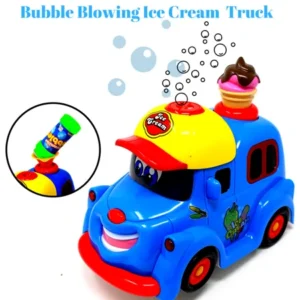 Bubble Blowing Ice Cream Truck Toy for kids toddlers Battery Operated Toy Ice Cream Truck Car w/ Lights & Sound Music-Comes with Bubbles