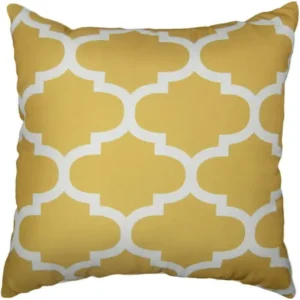 Mainstays Fretwork Decorative Pillow, 18" x 18", Gold