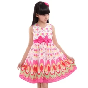 VoberryÂ® Kids Girls Bow Belt Sleeveless Bubble Peacock Dress Party Clothing Outfits