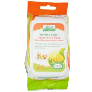 Aleva Naturals, Bamboo Baby Wipes, Pacifier & Toy, 30 Wipes(pack of 12)