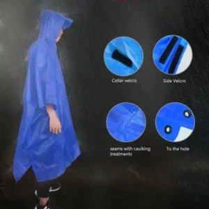 Versatile Poncho, GVDV Waterproof Lightweight Rain Gear, Best choice for Poncho or a Shelter, High quality Sunshade Tarp(Blue)