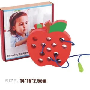 Big Wooden Worm Eat Apple Children's Cater Apple Threading Educational Toys Gift