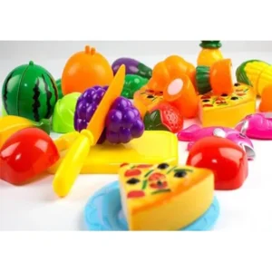 24 Pieces Kitchen Dinner Cutting Treats Fun Play Food Set Living Toys for Kids