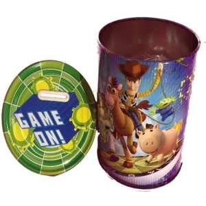 Toy Story Round Tin Coin Bank - "Game On!"