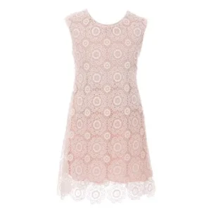 Kids Dream Girls Dusty Rose Sleeveless Lace Shift Party Dress