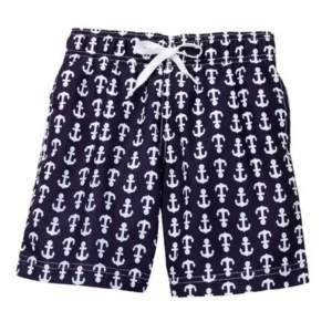 Azul Baby Boys Navy Anchor Print Aye Aye Captain Swimwear Shorts