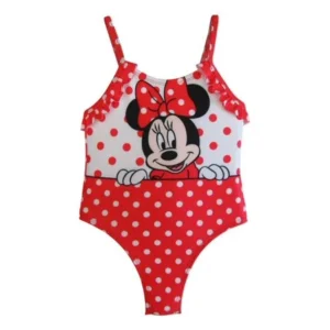 Disney Baby Girls White Red Polka Dots Minnie Ruffles One Piece Swimsuit