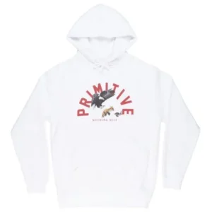 Primitive Apparel Food Chain Pullover Hoodie Sweatshirt Sweater Skate Mens White