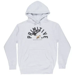 Primitive Apparel Food Chain Pullover Hoodie Sweatshirt Sweater Skate Mens Grey