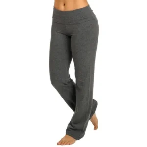 Womens Juniors Womens Junior Trendy Mid Waist Fold Over Fashion Charcoal Stretchy Pants 30666B