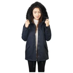 KOGMO Womens Thick Anorak Down Jacket Parka with Faux Fur Hoodie