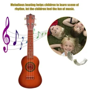 2017 Hot Sale 21-Inch 4-String Children Ukulele Imitated Guitar Toy Musical Toy For Beginner rosewood color