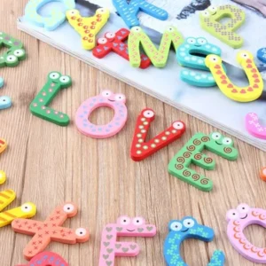 Hot Sale Fridge Wooden Magnet Baby Children Toy A-Z ABC Educational Alphabet 26 Letter