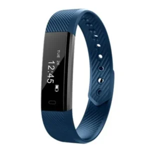 Hot Sale ID115 Bluetooth Smart Bracelet Heart Rate Monitor Fitness Tracker Step Counter, Blue