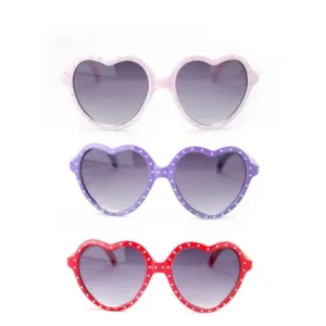 Newbee Fashion - "Polka-Heart" - Kyra Kids Girls Bling Bling Polka Dot Heart Shaped Design Fashion Cute Sunglasses UV Protection